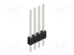 Connector: pin strips; pin header; male; PIN: 4; 1.27mm; THT; 1x4