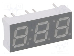 Display: LED; 7-segment; 7mm; 0.276"; No.char: 3; red; 3.1mcd; 1.7V