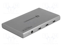 Hub USB; DC socket,USB A socket,USB C socket x3; PnP; grey