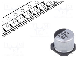 Capacitor: electrolytic; low impedance; 47uF; 16VDC; Case: D; FP