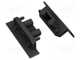Cap for LED profiles; black; ABS; GEN2,with hole; Pcs: 20