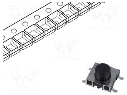 Microswitch TACT; SPST-NO; Pos: 2; 0.5A/42VDC; SMT; 4.7mm; OFF-(ON)
