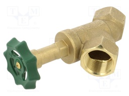 Slant valve; 16bar; brass CW617N; Thread: G 1" internal; 1501