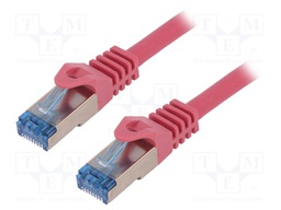 Patch cord; S/FTP; 6a; stranded; Cu; LSZH; violet; 15m; 26AWG