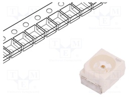 LED; SMD; 3528,PLCC2; orange; 2400÷4800mlm; 710÷1800mcd; 120°; 20mA