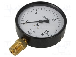 Manometer; Class: 1,6; 100mm; Thread: G 1/2 B; 0÷16bar; 150°C
