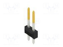 Connector: pin strips; pin header; male; PIN: 2; 2.54mm; THT; 2x1