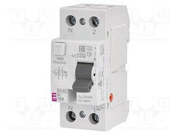 RCD breaker; Inom: 16A; Ires: 30mA; Poles: 2; 230V,240V; IP20; EFI