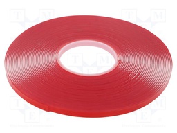 Tape: fixing; W: 9mm; L: 16.5m; Thk: 2mm; double-sided; acrylic; 8N/cm