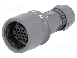 Connector: circular; plug; female; PIN: 16; w/o contacts; for cable