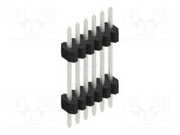 Connector: pin strips; pin header; male; PIN: 6; 1.27mm; THT; 1x6