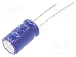 Capacitor: electrolytic; THT; 330uF; 35VDC; Ø10x16mm; ±20%; 2000h