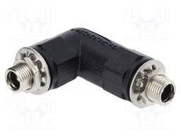 Adapter; both sides,DC 5,5/2,5 socket; black; 5A