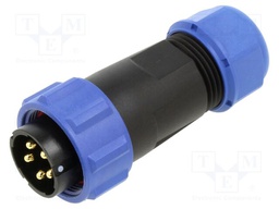 Connector: circular; plug; male; PIN: 5; IP68; SP21; 7÷12mm; 30A; 500V