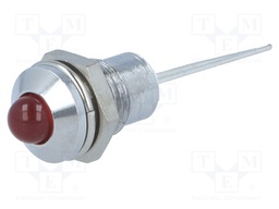 Indicator: LED; prominent; Cutout: Ø8.2mm; IP40; for PCB; brass