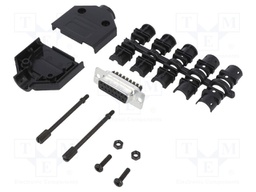 D-Sub; PIN: 15; female; unshielded; straight; screw terminal