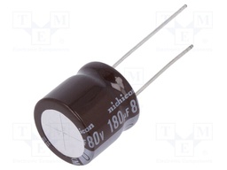 Capacitor: electrolytic; low impedance; THT; 180uF; 80VDC; ±20%