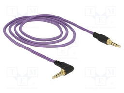 Cable; Jack 3,5mm 4pin plug,Jack 3.5mm 4pin angled plug; 1m