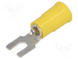 Fork terminal; M3,5; Ø: 3.66mm; crimped; for cable; insulated