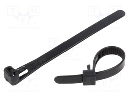 Cable tie; multi use; L: 100mm; W: 7.2mm; polyamide; black; 100pcs.
