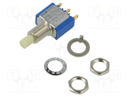 Switch: push-button; Pos: 2; SPDT; 1A/30VDC; ON-(ON); Illumin: none