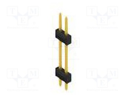 Connector: pin strips; pin header; male; PIN: 2; 2.54mm; THT; 2x1