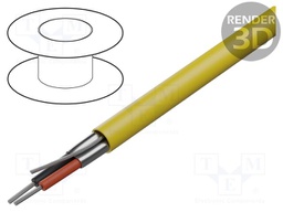 Wire; 1x2x22AWG; shielded,Al-PET foil; PVC; yellow; 300V; 305m