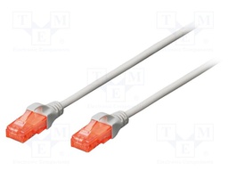 Patch cord; U/UTP; 5e; stranded; CCA; PVC; grey; 2.5m; 26AWG
