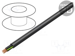 Wire; H07RN-F; stranded; Cu; 7G1,5mm2; rubber; black; 450/750V