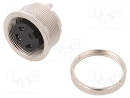 Connector: M16; female; for panel mounting,rear side nut; IP40