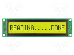 Display: LCD; STN Negative; 16x1; yellow-green; 151x40mm; LED; 5V