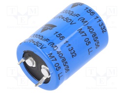 Capacitor: electrolytic; SNAP-IN; 3.3mF; 50VDC; Ø22x30mm; ±20%