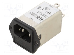Filtered IEC Power Entry Module, Medical, IEC C14, Medical, 1 A, 115 VAC
