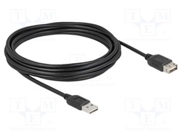 Cable; USB 2.0; gold-plated; 5m; black; 24AWG,28AWG; 480Mbps