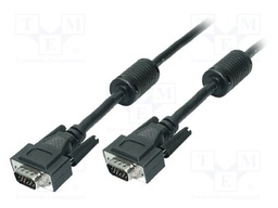 Cable; D-Sub 15pin HD plug,both sides; black; 3m