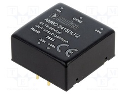 Converter: DC/DC; 6W; Uout: 15VDC; Uout2: -15VDC; Iout: 200mA; THT