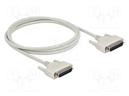 Cable; D-Sub 25pin plug,both sides; Len: 2m; beige; Øcable: 7mm