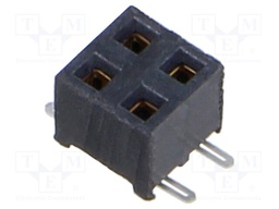 Connector: pin strips; female; PIN: 4; 2mm; gold-plated; SMT; socket