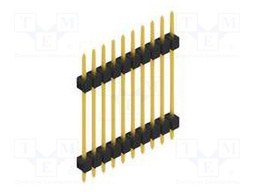 Connector: pin strips; pin header; male; PIN: 10; 2.54mm; THT; 1x10