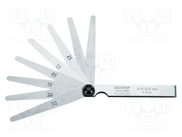 Metric feeler gauge; Range: 0,05÷0,5mm; L: 100mm; 8pcs.