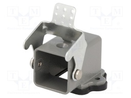 Enclosure: for HDC connectors; size 3A; with latch; angled; metal