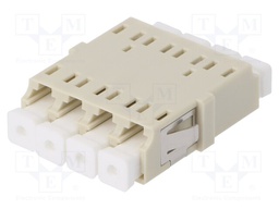 Connector: fiber optic; socket,coupler; quad,multi mode (MM); LC