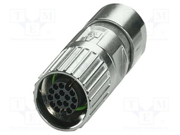 Connector: M17; plug; M17 PRO; PIN: 17; 60V; 3.6A; IP67; crimped