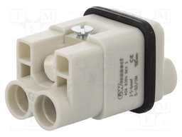Connector: HDC; contact insert; male; S-Q2/0; PIN: 3; 2+PE; size 3A