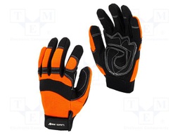 Protective gloves; Size: 9; black-orange; tag