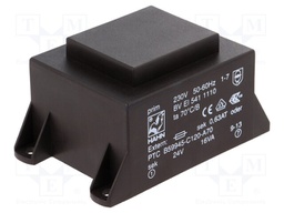 Transformer: encapsulated; 16VA; 230VAC; 24V; 667mA; Mounting: PCB