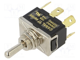 Switch: toggle; Pos: 3; DP3T; (ON)-OFF-(ON); 10A/250VAC; 1.5kV; T7