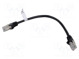 Patch cord; SF/UTP; 5e; stranded; CCA; PVC; black; 0.25m; 26AWG
