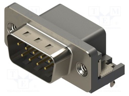 Connector: D-Sub; PIN: 9; socket; male; for panel mounting,on PCBs