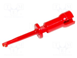 Clip-on probe; hook type; 3A; red; Plating: gold-plated; 600V; 44mm